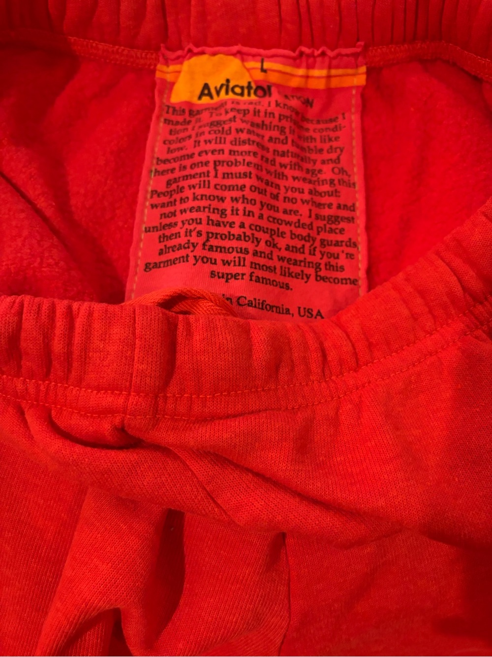 Aviator Nation Lightning Bolt Sweatpants Red & Black Joggers Size Large NEW - Picture 3 of 6